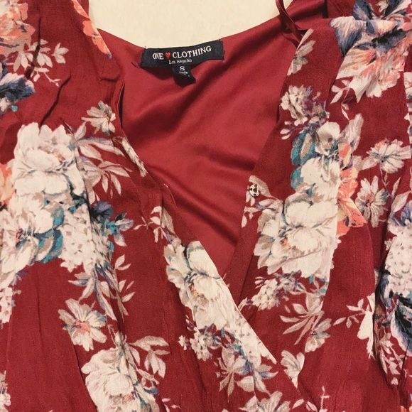 One Clothing Long Sleeve Floral Print Romper S - Picture 3 of 6